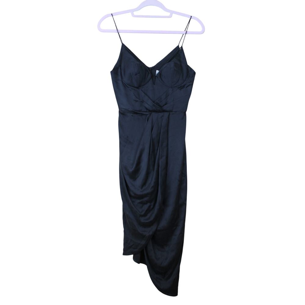 Zimmerman Black 100% Silk Strappy Asymmetrical Hem To Knee Sexy Dress Size 1